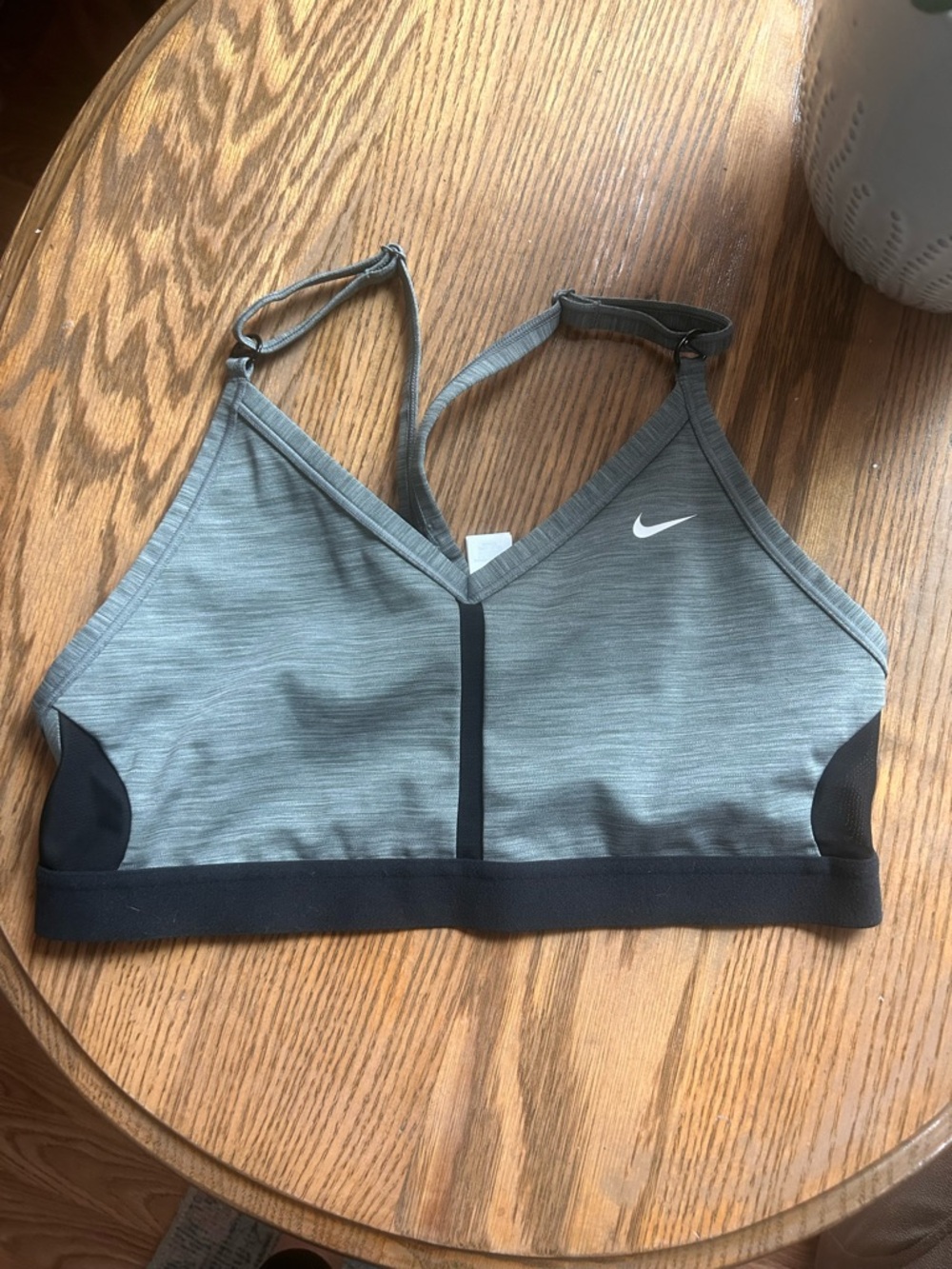 Nike Grey and Black Strappy Sports Bra